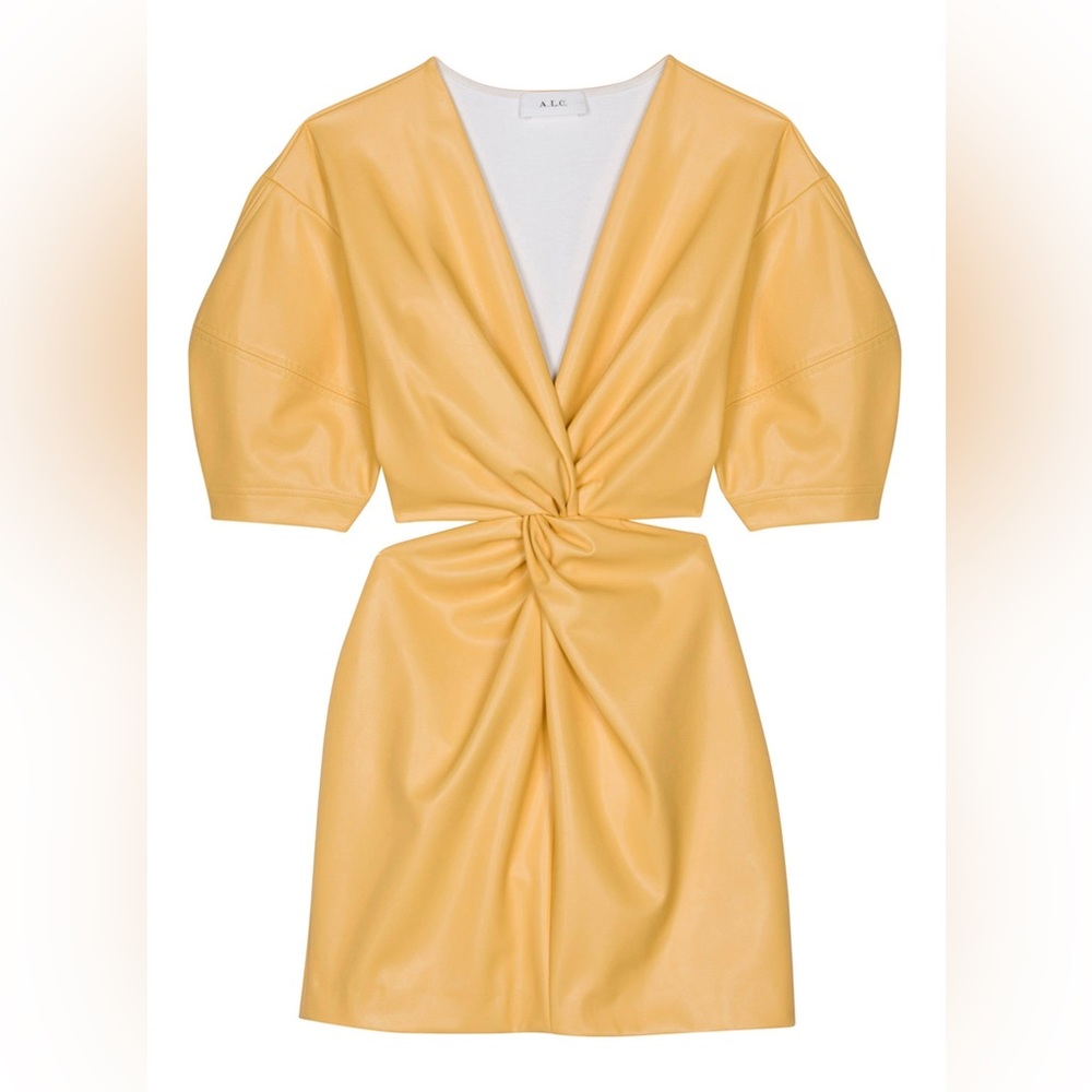 Brand New, ALC Yellow Leather Dress, size 6